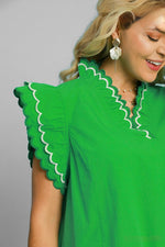 women's plus size umgee kelly green top