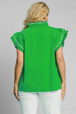 women's plus size umgee kelly green top