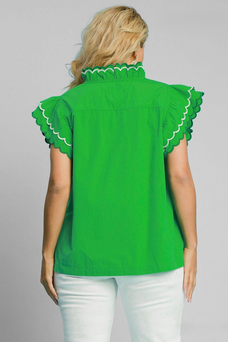 women's plus size umgee kelly green top