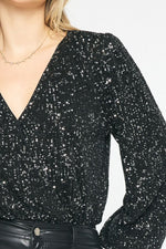 black sequin bodysuit holiday christmas outfit