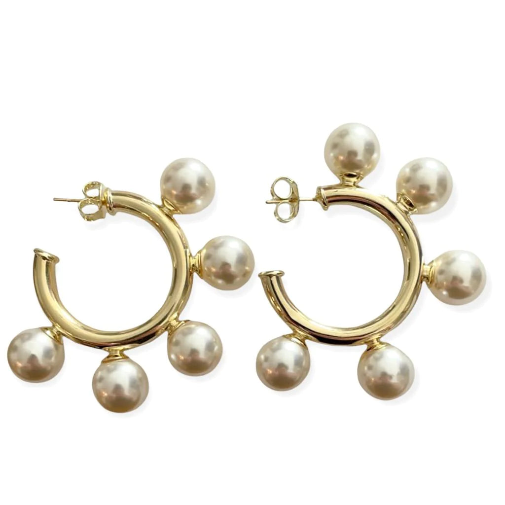 sheila fajl gio pearl hoop earrings