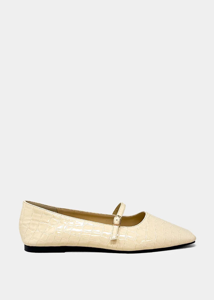 shu shop adele bone croc print mary jane ballet flats comfy