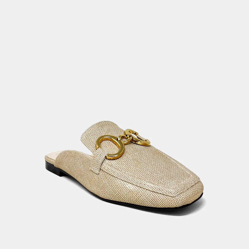 shu shop andromeda slide loafers gold 