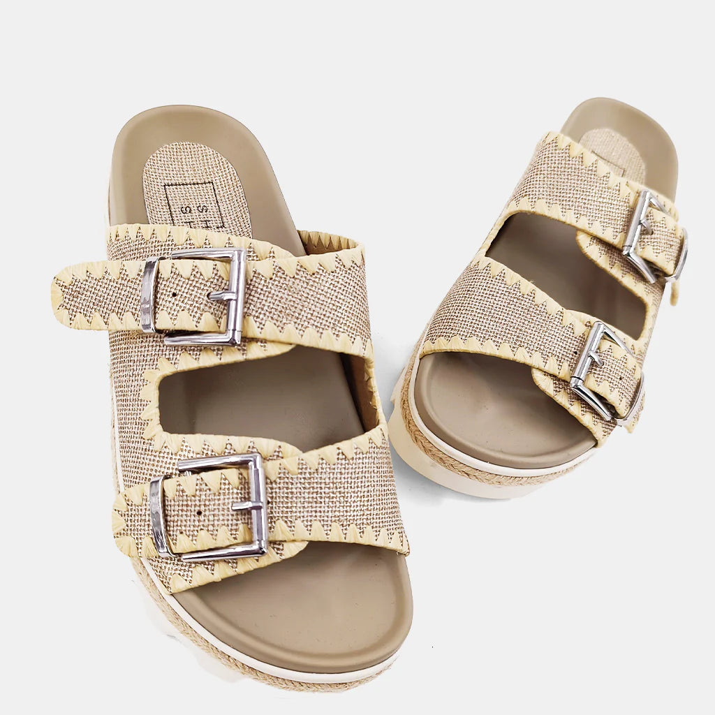 shu shop gold woven laura slide sandals
