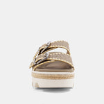 shu shop gold woven laura slide sandals