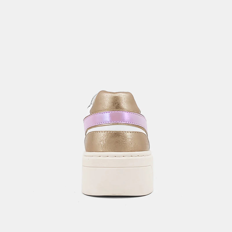 shu shop metallic pink platform sneakers