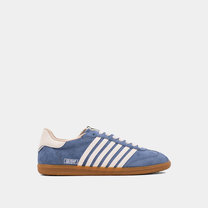 shu shop stevie blue suede striped low sneakers side