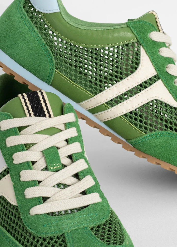 shushop green and blue mesh green sneakers