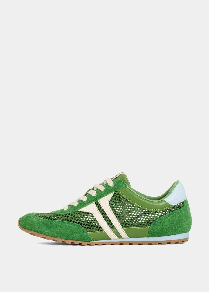 shushop mesh green sneakers with ivory