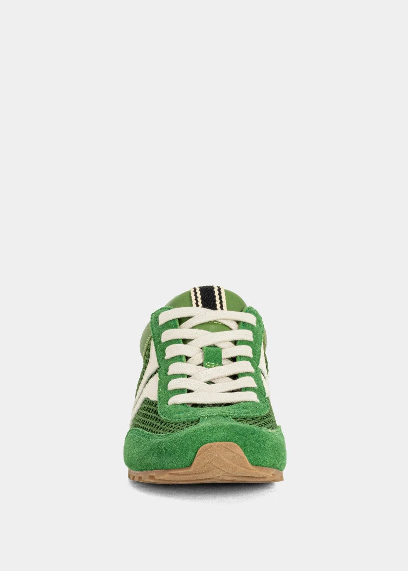 shushop mesh green sneakers with blue details
