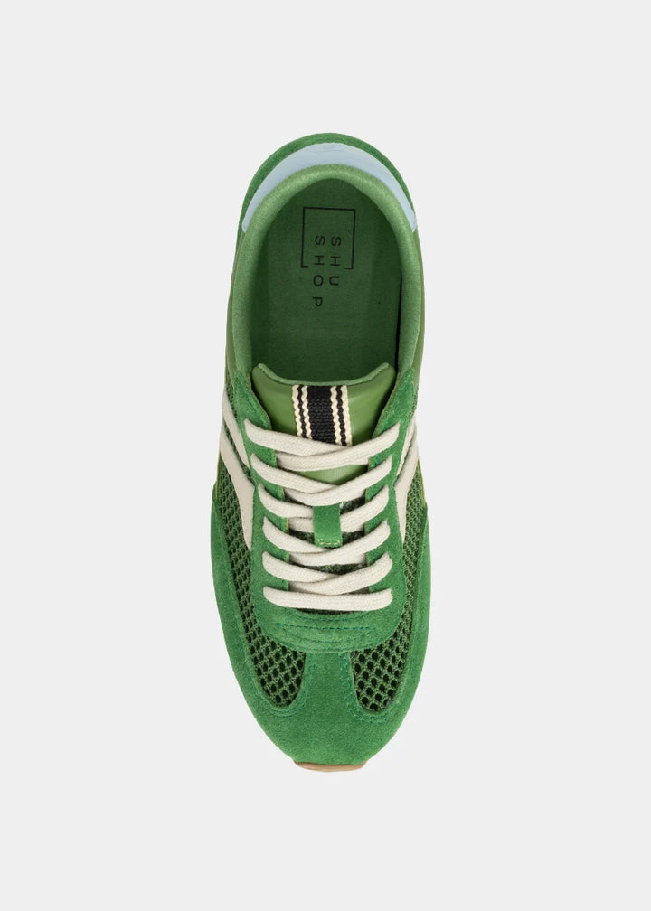 shushop low top mesh green sneakers