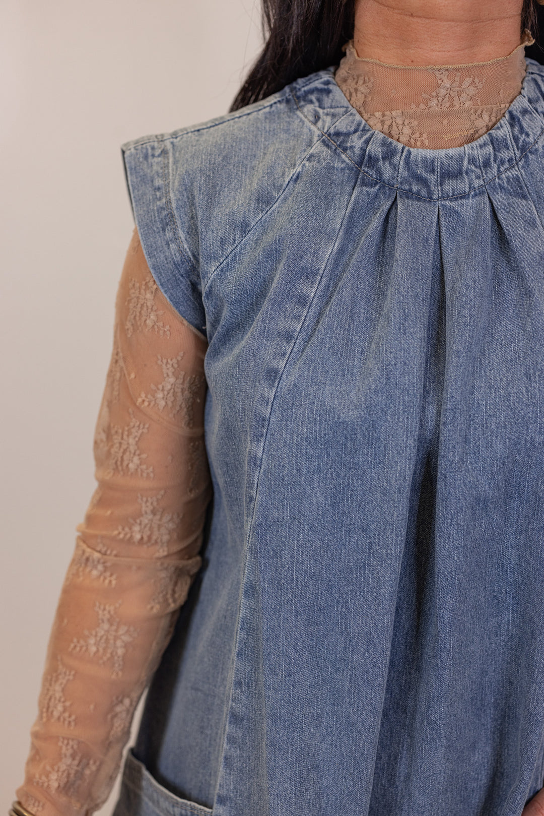 spring denim swing dress