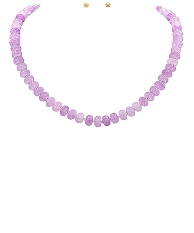 lavender beaded necklace