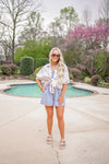 smocked chest chambray summer romper