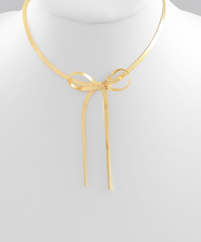 SNAKE chain bow necklace gold