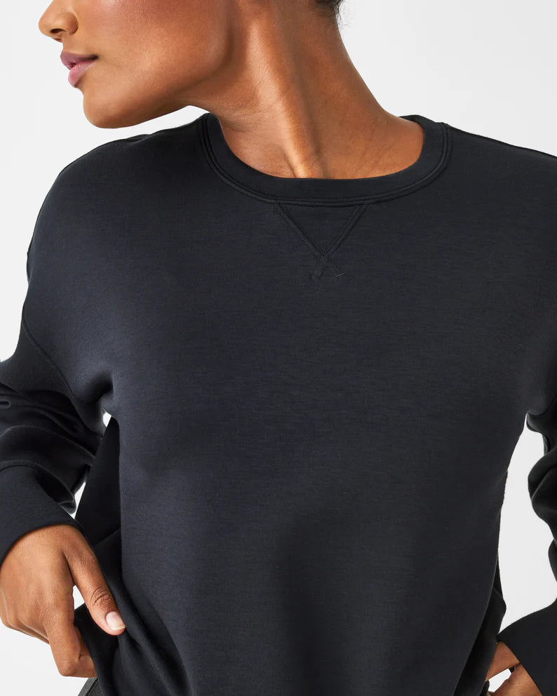 AirEssentials Black Crew Pullover, Purple Door Boutique