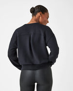 spanx air essentials black crew pullover