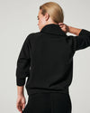 spanx air essentials half zip black pullover 