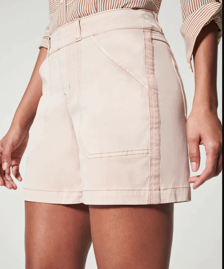 spanx twill pink shorts