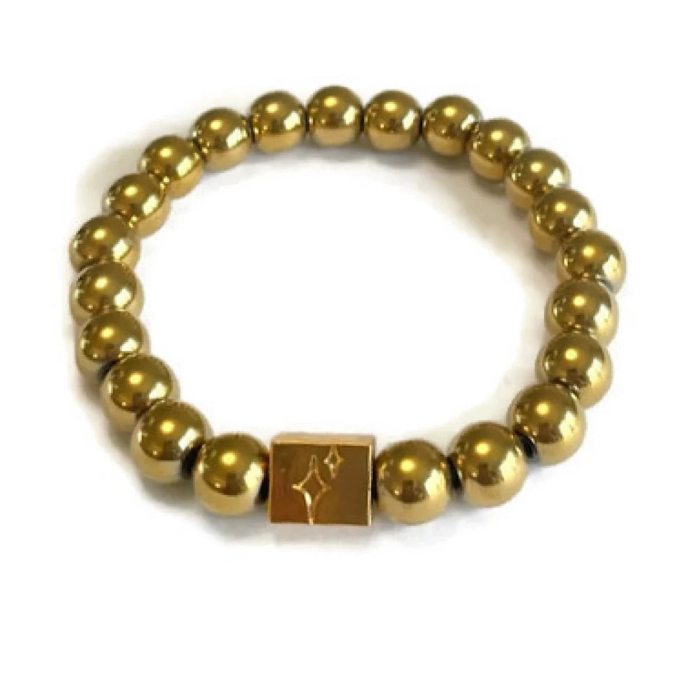 The Spotlight Project vintage gold beaded bracelet
