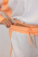 peach stripe cargo jogger pants