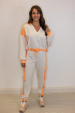 peach stripe cargo jogger pants