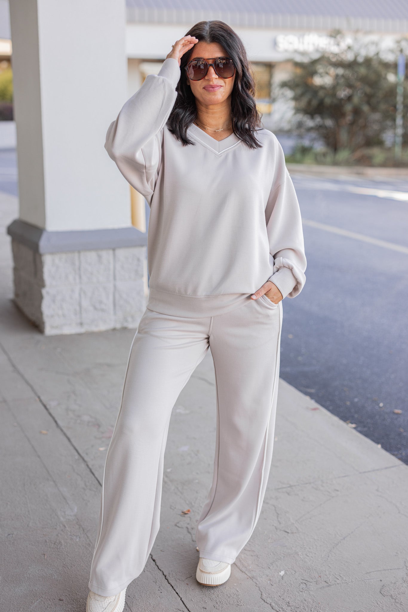 Rae Mode Mocha Striped Piping Scuba Knit Pants – Purple Door Boutique