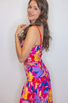 pink blue floral printed tank top
