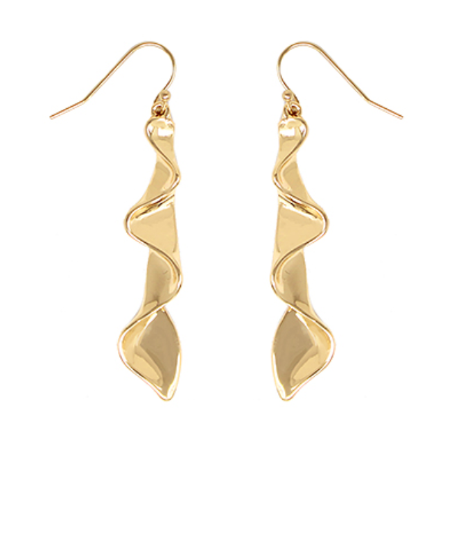 Swirl dangle dainty earrings gold