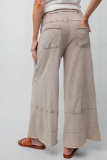 taupe cargo wide leg pants