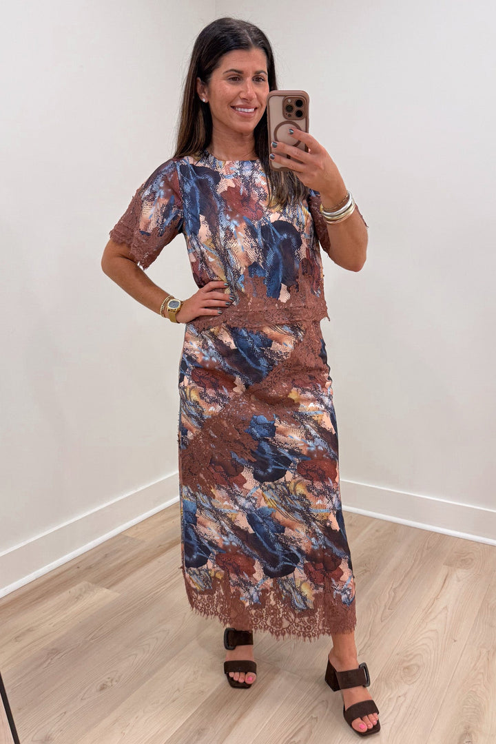 tcec snakeskin print satin skirt outfit