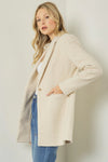 cream knit teddy blazer