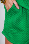 Casual Daydream Green Textured Shorts