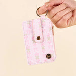 floral fancy pink keychain wallet