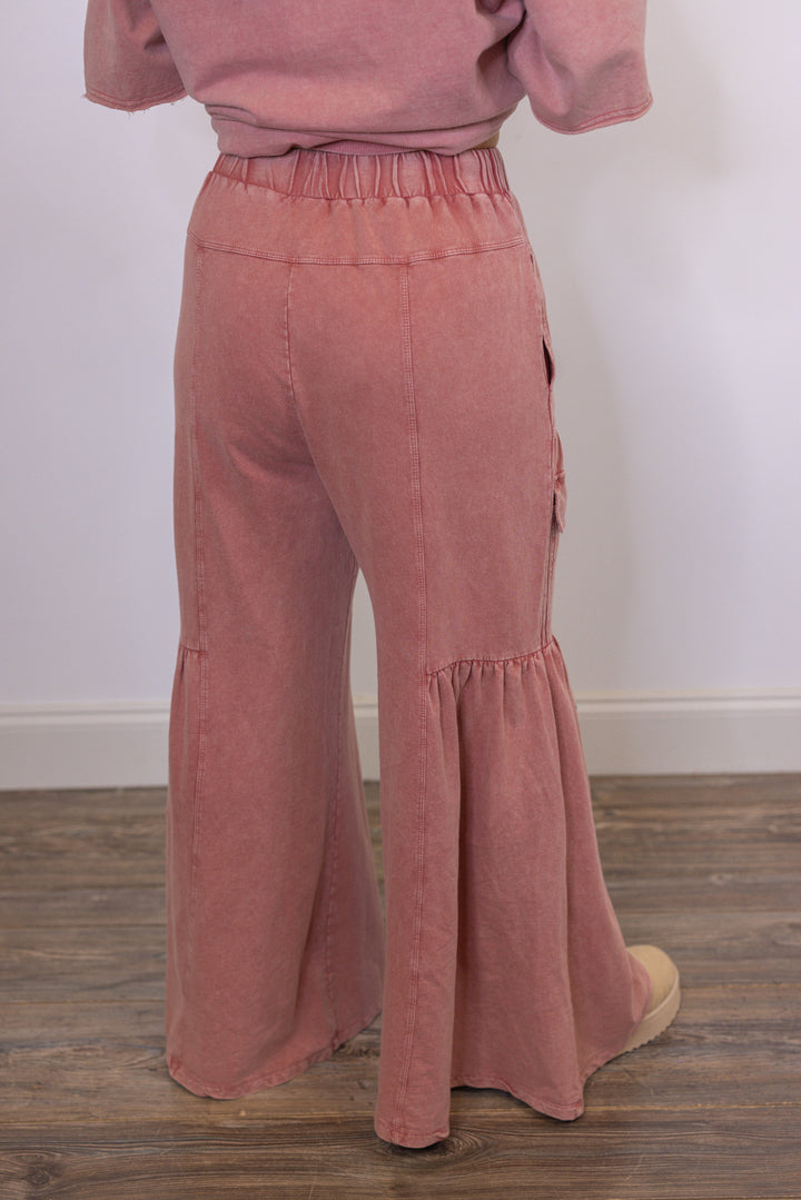 easel washed mauve pink lounge pant