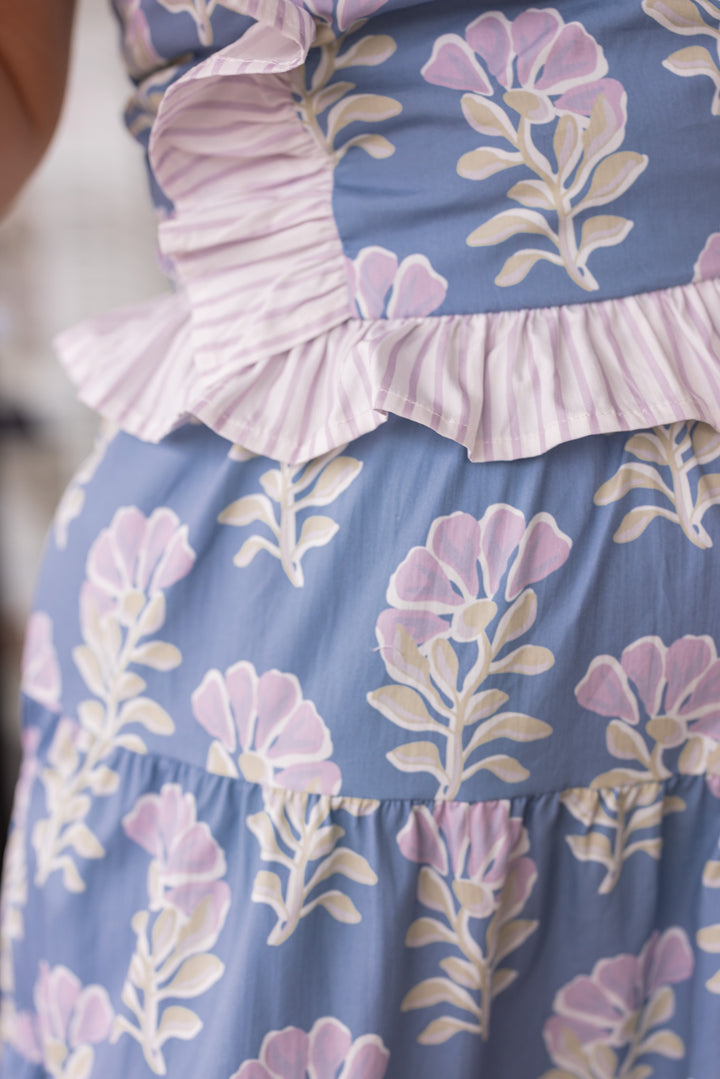 Charming Blooms Blue Halter Top