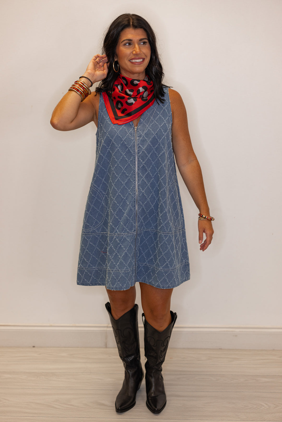 Blue Denim Diamond Print Dress | Purple Door Boutique | Commerce Ga Large Blue Denim Diamond Print Dress | Purple Door Boutique | Commerce Ga Large