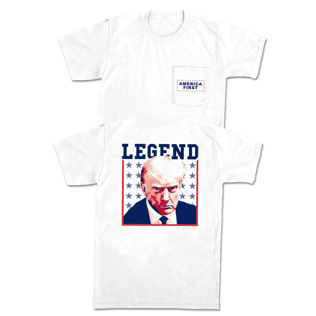 Old Row Trump mugshot legend t shirt in white
