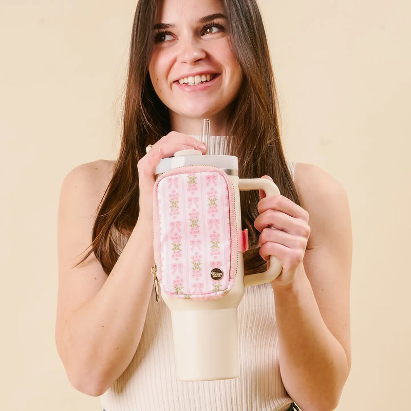 love fancy floral tumbler fanny pack