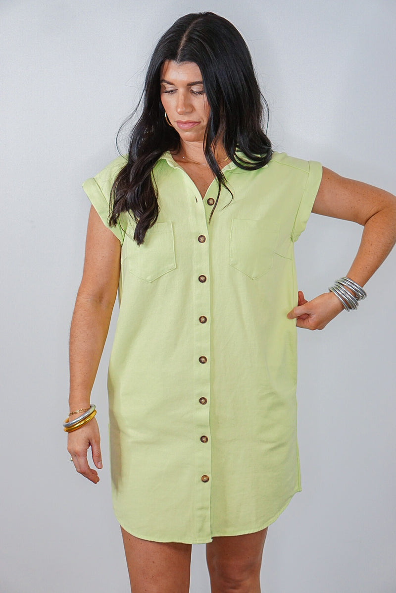 lime twill every day casual dress