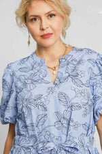 blue floral plus size midi maxi dress