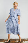 blue floral plus size midi maxi dress