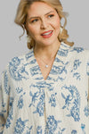 umgee paisley print blue top