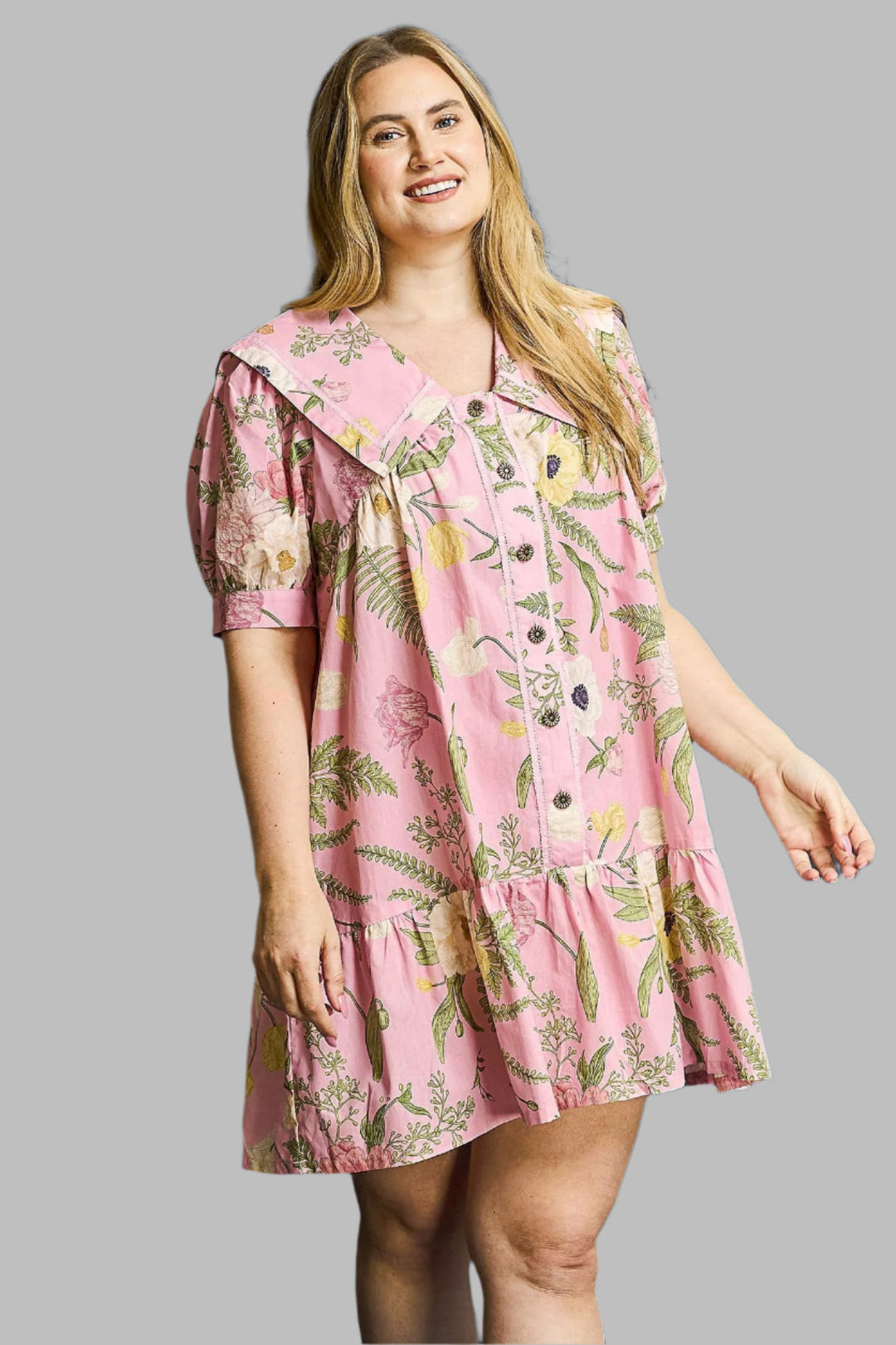 umgee plink floral plus dress