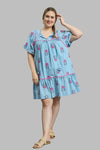umgee plus embroidered blue floral dress