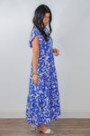 jodifl blue brushstroke print maxi dress