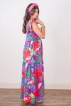 umgee tropical flowy maxi dress