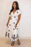Umgee white black aztec print resort beach midi dress