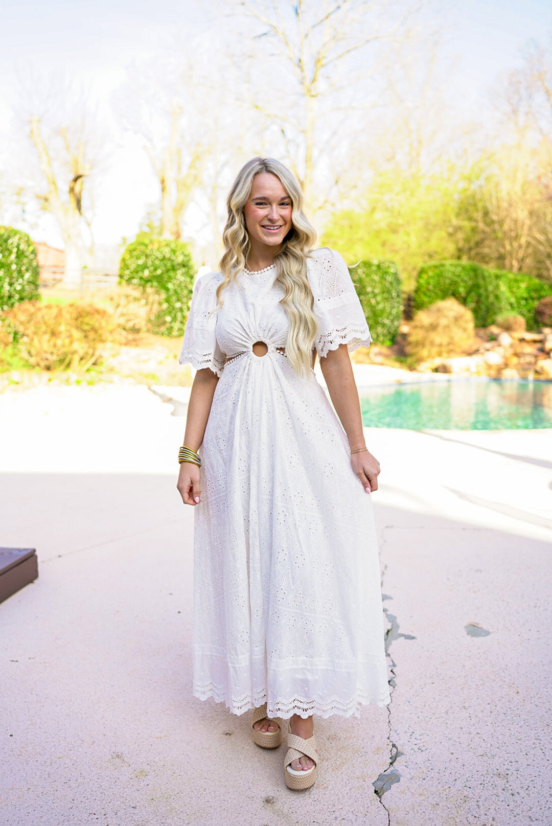 Eyes Of Love Maxi Dress-White Eyes Of Love Maxi Dress-White