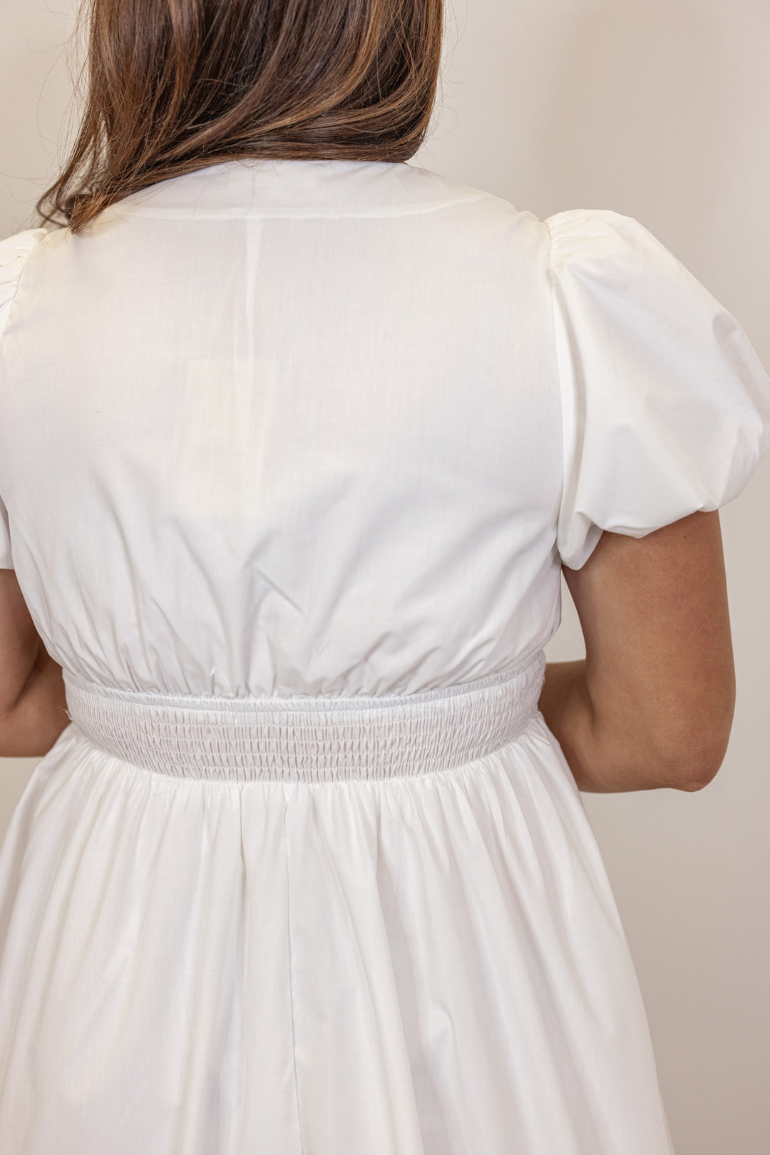 white bow empire waist babydoll dress